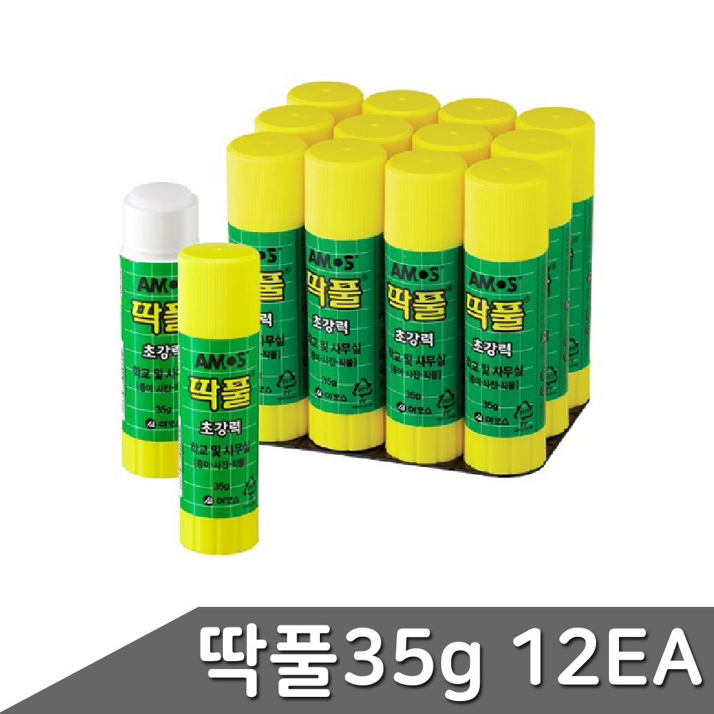 투명풀 접착풀 스틱풀 강력풀 다꾸풀 딱풀 35g 12개