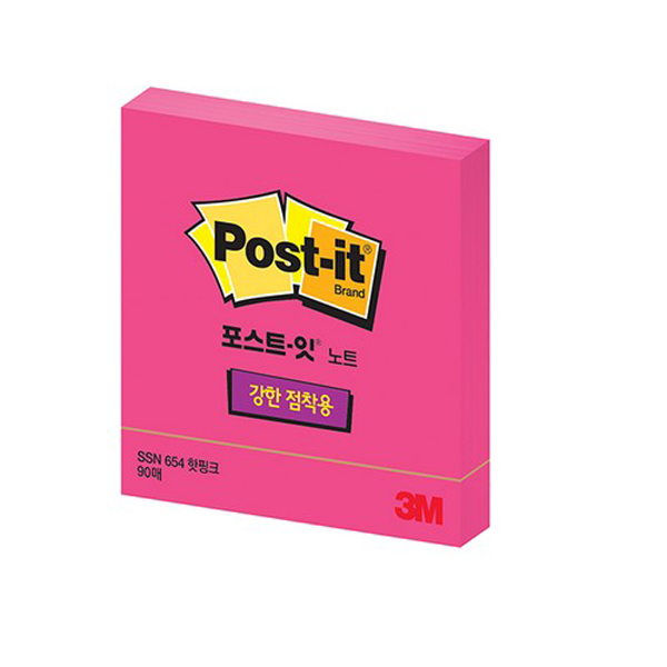 3M 강한점착 포스티지 전화메모장 형광 총 100매