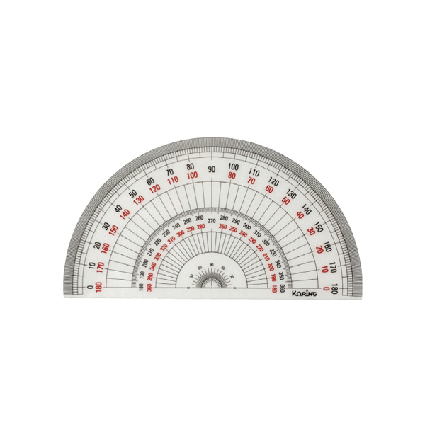 코링 템플렛 제도 건축 토목 반원 분도기 각도기 18cm