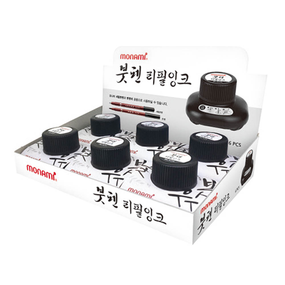 모나미 붓펜 리필잉크 15ml 6개입