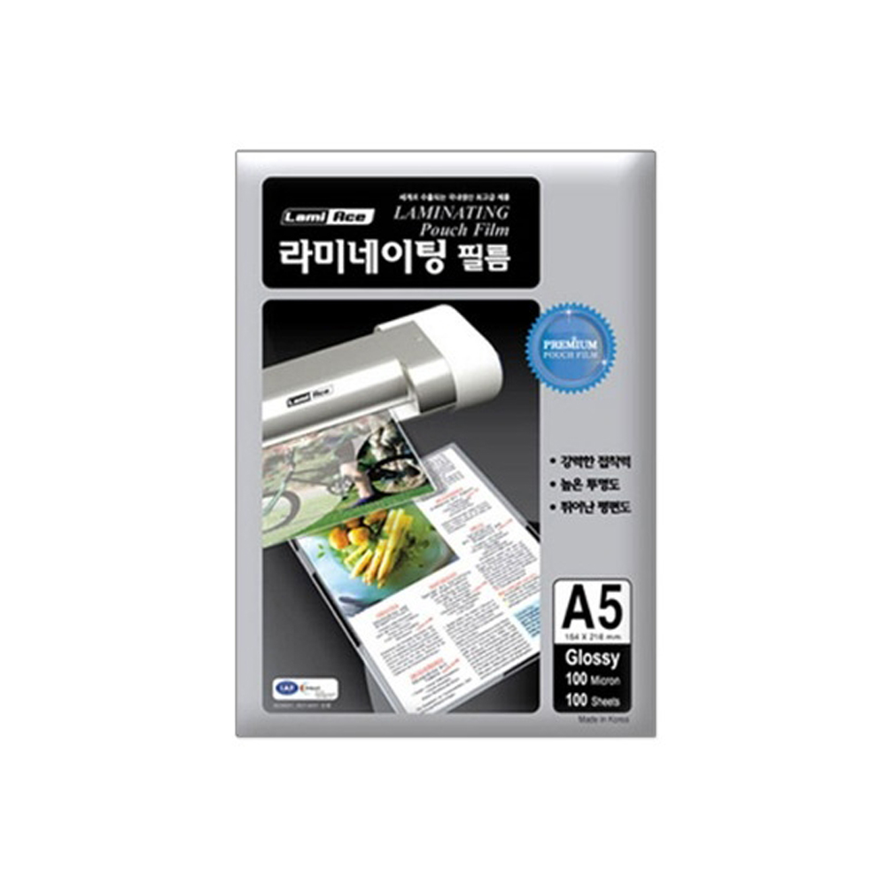 매트필름 기계코팅 용지코팅필름 수첩코팅 반사방지필름 무광코팅시트 기계코팅필름 무광필름 정전기방지필름 포토필름 A5 154x216mm 100매 100mic 라미에이스 코팅필름