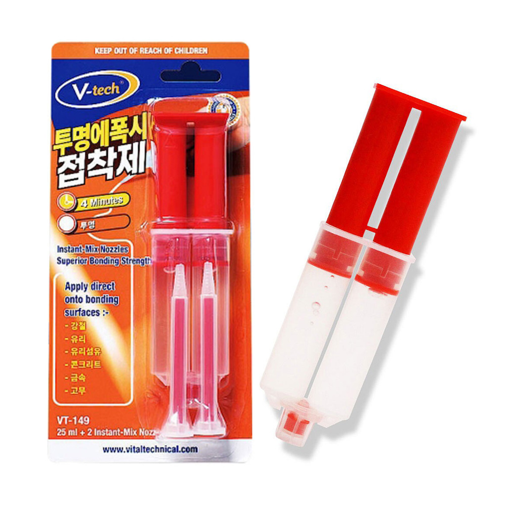 에폭시접착제투명제품 주사기타입접착제 에폭시접착제다용도 에폭시접착제사용법 규정특송비 에폭시수지살균 레진접착제 노즐2개포함 투명 접착제 주사기타입 에폭시 VT-149 에폭시접착제