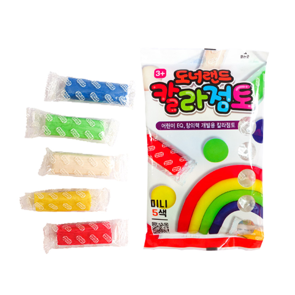 작은점토 미니아트재료 세라믹용점토 물감 점토매니큐어 도자기점토 다색점토 클레이 점토마스크 수채화 스쿠프점토 도자기공예 점토세트 25g 1팩 미니 도너랜드 5색 칼라점토 점토