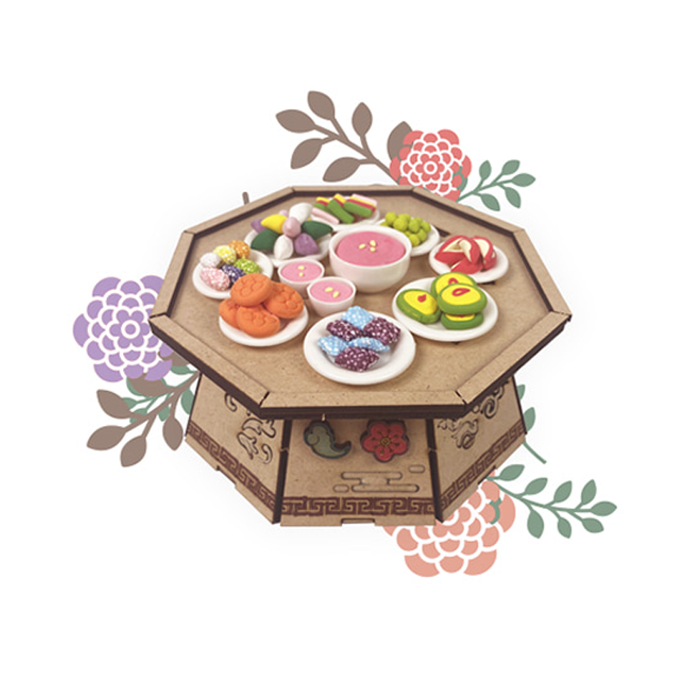전통다과만들기 전통다과상 1인세트 만들기 전통 클레이 다과상